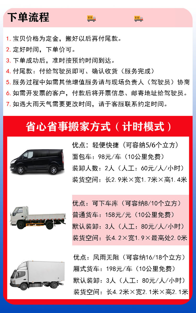 搬家價(jià)格，搬家費(fèi)用